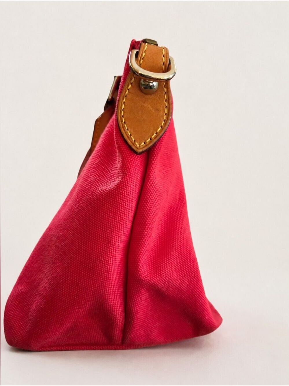 Dooney & Bourke Red Canvas Leather Satchel Handbag - Picture 5 of 10